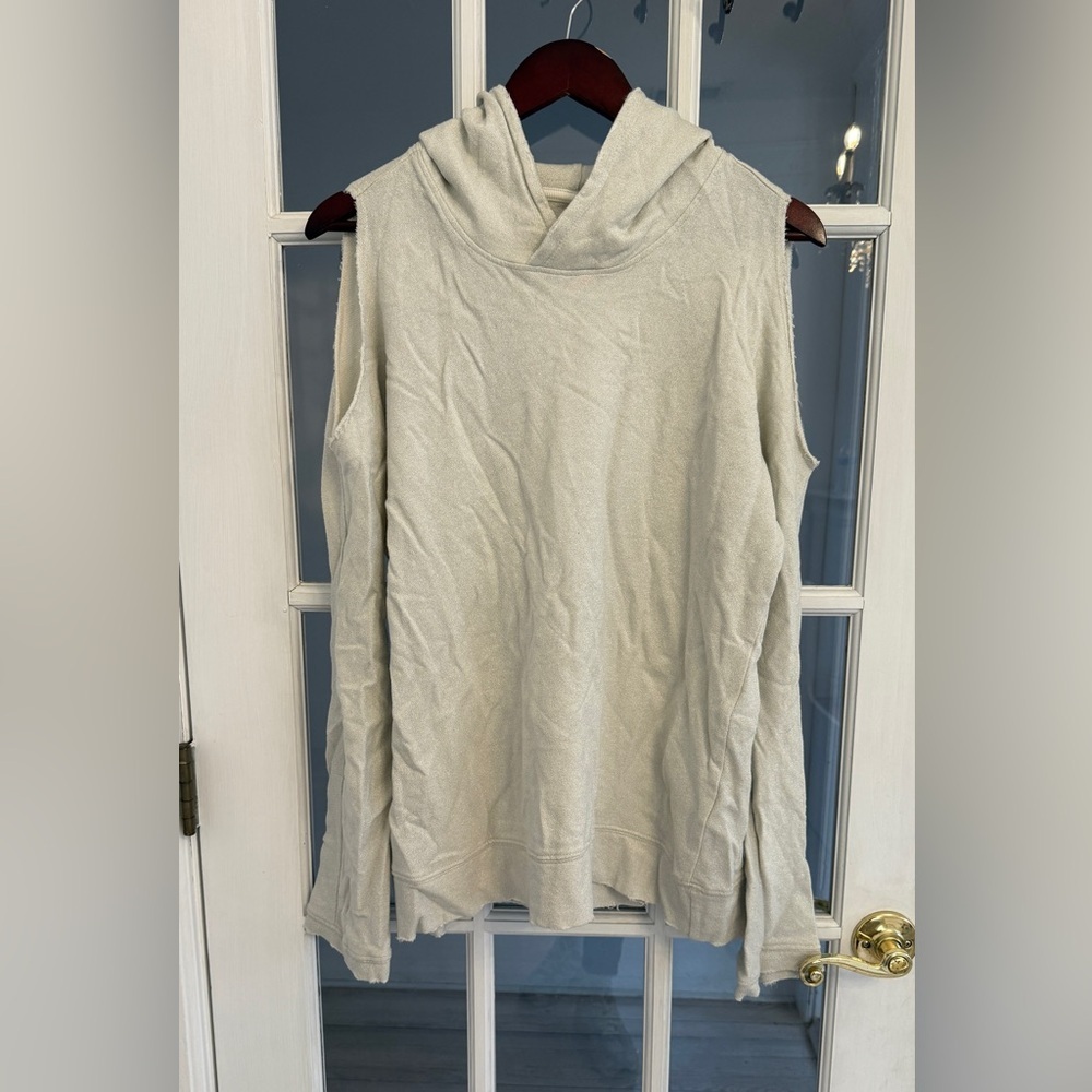 RtA Women's Light Gray Cold Shoulder Pullover Hoodie Size M